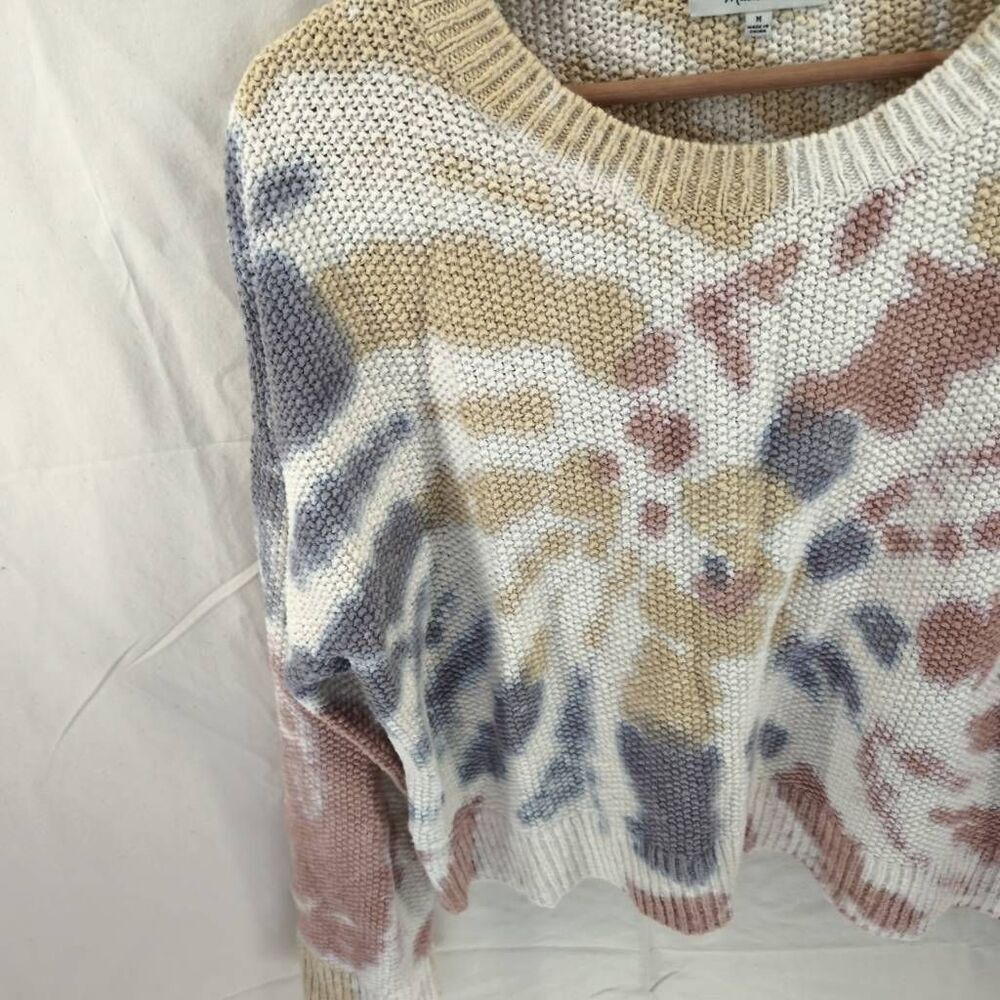 Madewell Tie Dye100% Cotton Knit Cropped Beach Sweater Elevated Westford Pullove - Picture 4 of 9